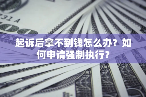 济南起诉后拿不到钱怎么办？如何申请强制执行？