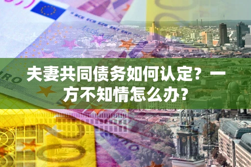 济南夫妻共同债务如何认定？一方不知情怎么办？