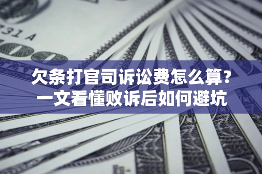 济南欠条打官司诉讼费怎么算？一文看懂败诉后如何避坑